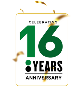 Celebrating 16 Years Anniversary Media Track Badge