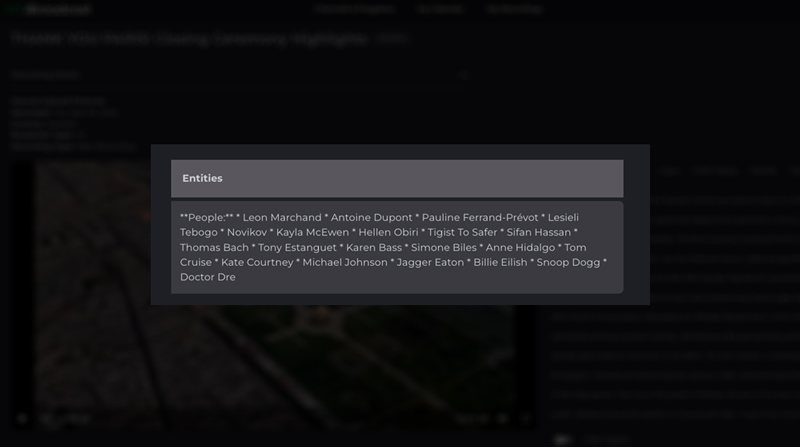 Entity Extraction - Entities