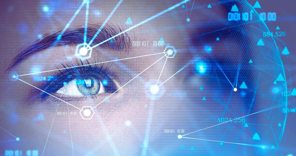 Eyes looking at global data